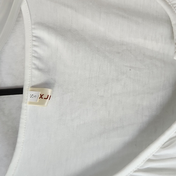 Open Shoulder white lace front tie blouse - Picture 2 of 4